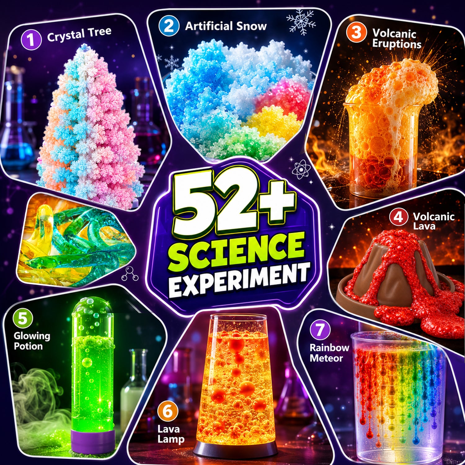 239 Experiments Science Kits for Kids, Lab Experiments Science Kits, with Erupting Volcano, S.T.E.M Toys Activities, Educational Gifts for Boys Girls