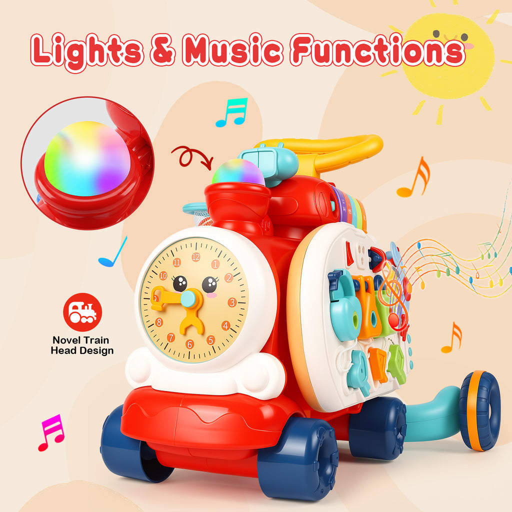 3 in 1 Baby Push Walker Toys for 6-12 Months, Toddler Walking Toy with Activity Center, Sit-to-Stand Early Learning Walker Toys Bitrhday Gift